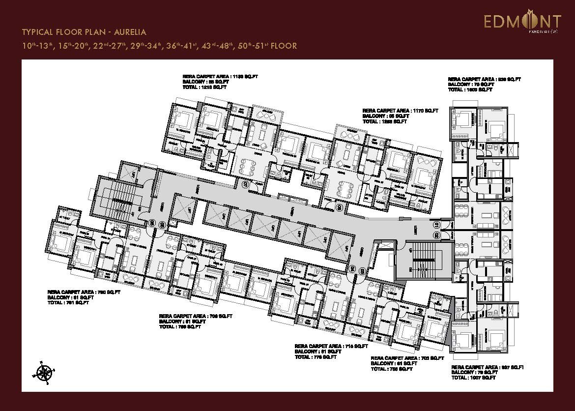 Floor Plan and Configuration of Sheth Edmont, Kandivali